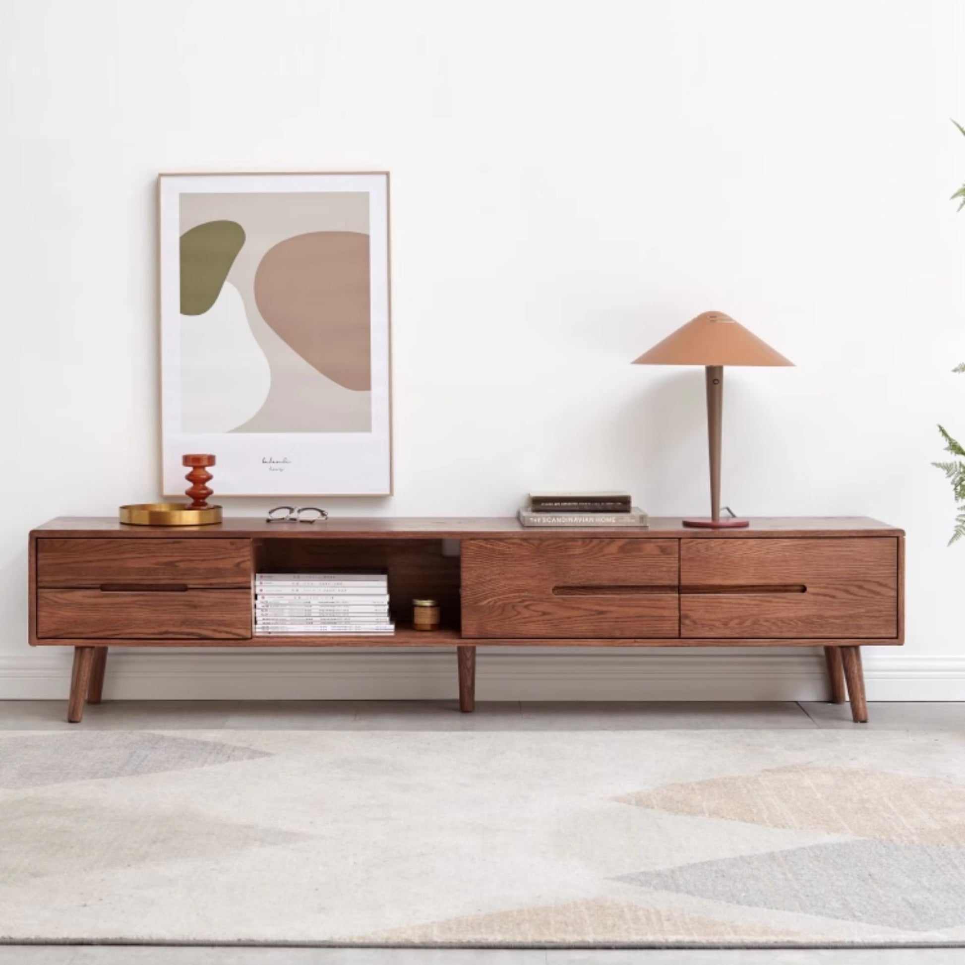 Tina walnut colour oak wood TV console