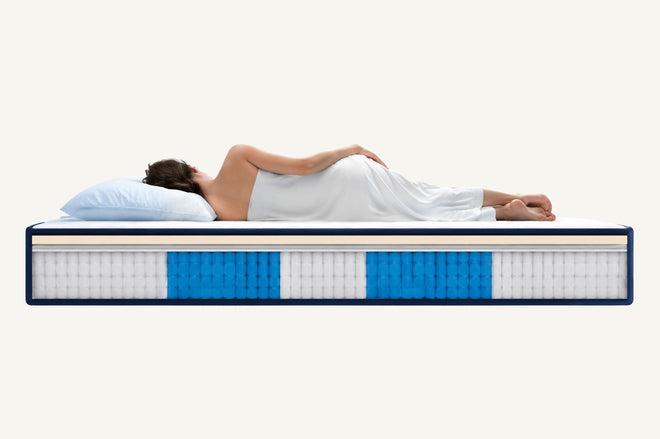 woman sleeping on snow mattress